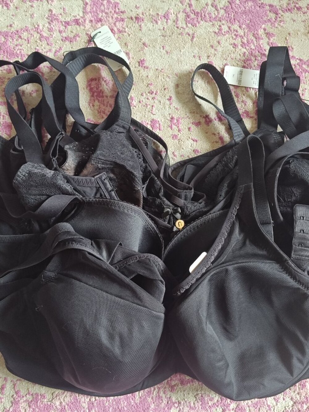 8 Black Understance Bras, size 34J, NWT, NWOT